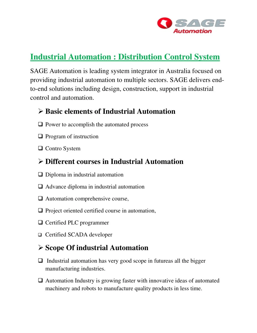 industrial automation distribution control system