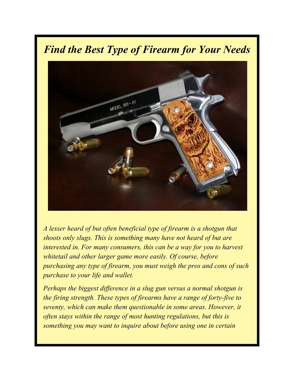 find the best type of firearm for your needs
