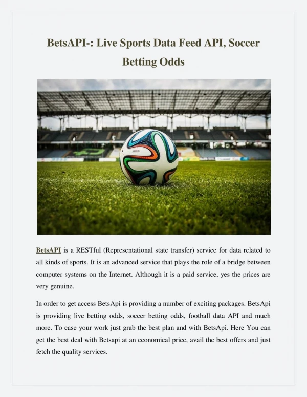 BetsAPI-: Live Sports Data Feed API, Soccer Betting Odds