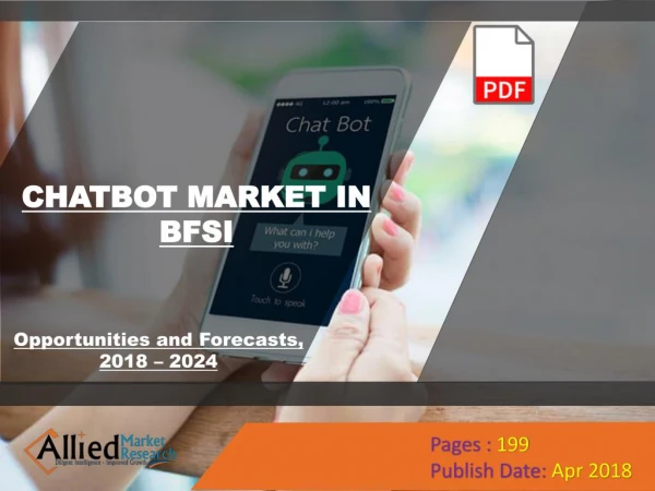 Chatbot Market in BFSI Expected to Reach $ 2,186 Million,Globally, by 2024