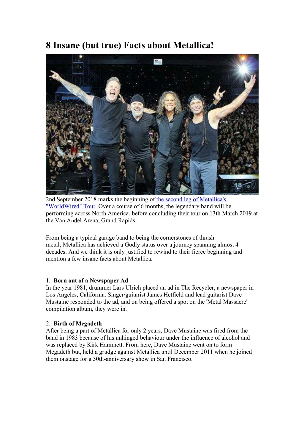 8 insane but true facts about metallica