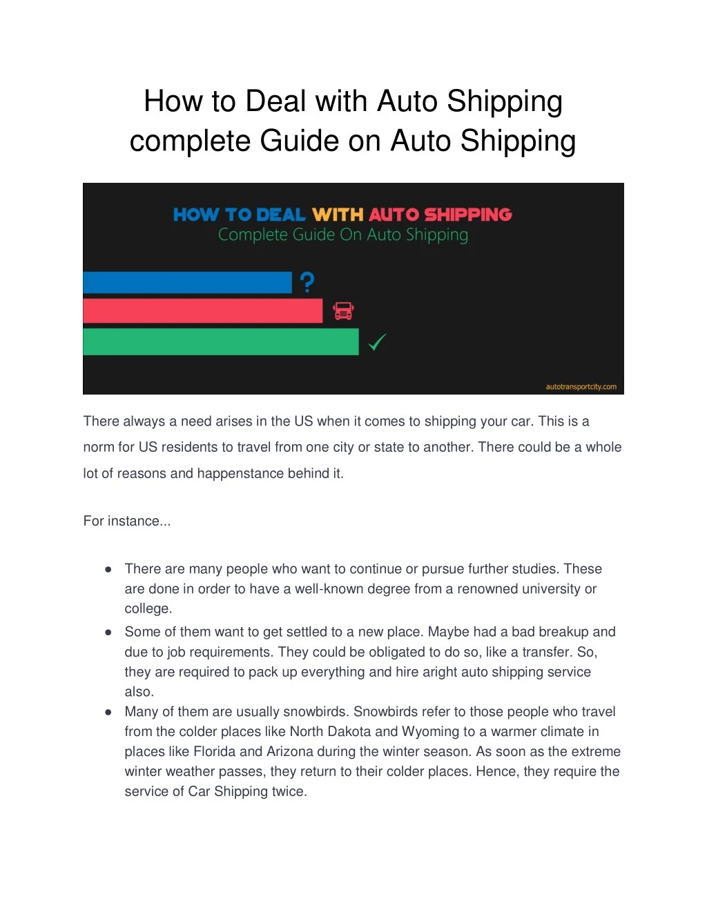 how to deal with auto shipping complete guide