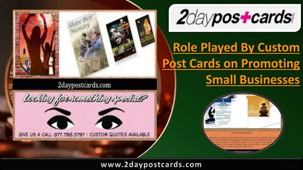 role played by custom post cards on promoting