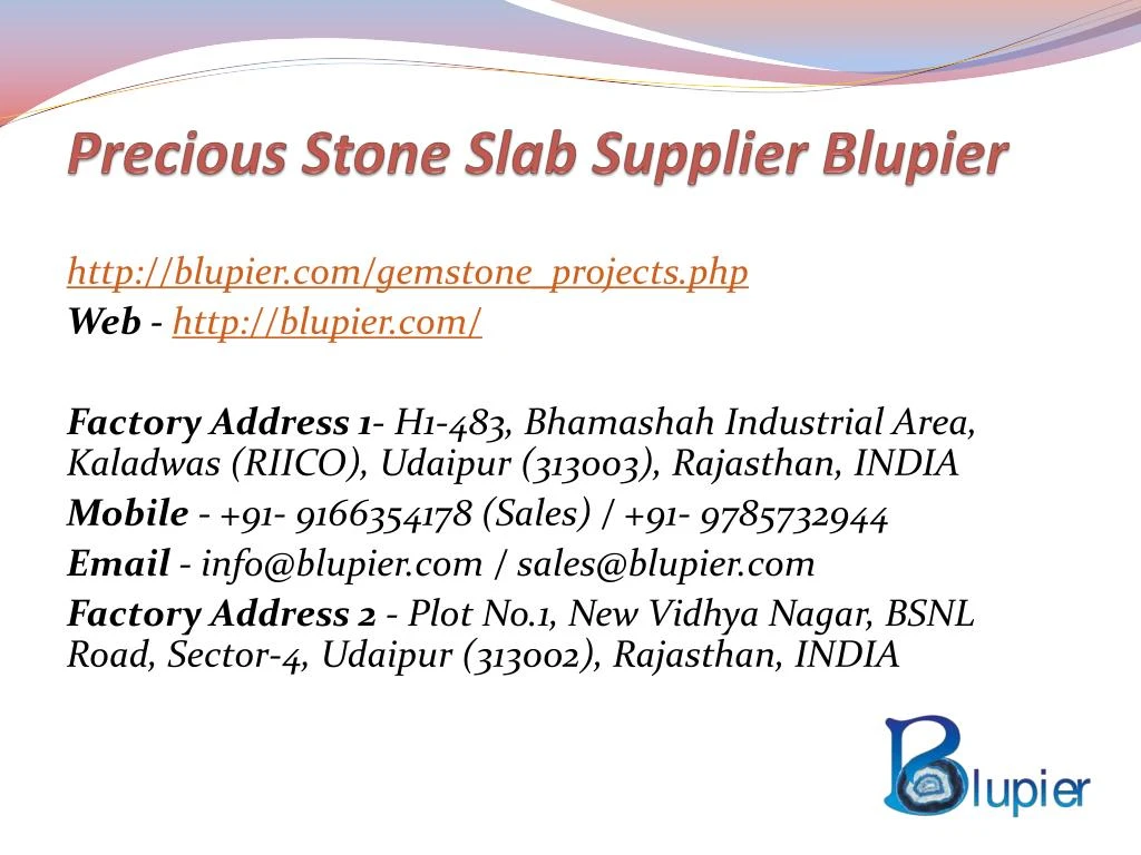precious stone slab supplier blupier