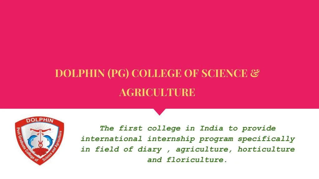 dolphin pg college of science agriculture