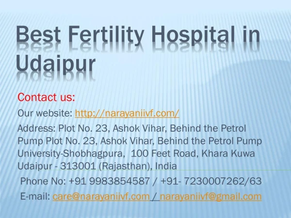 Best Fertility Hospital in Udaipur  