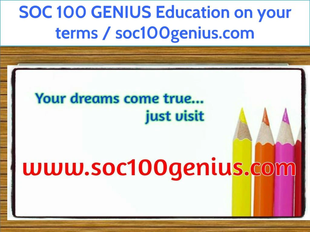 soc 100 genius education on your terms