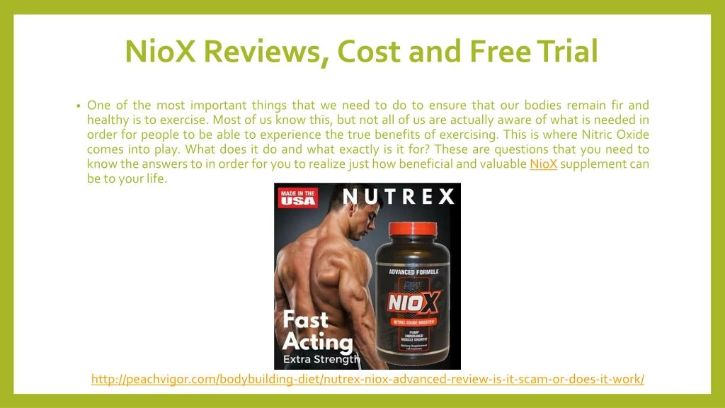 niox reviews cost and free trial