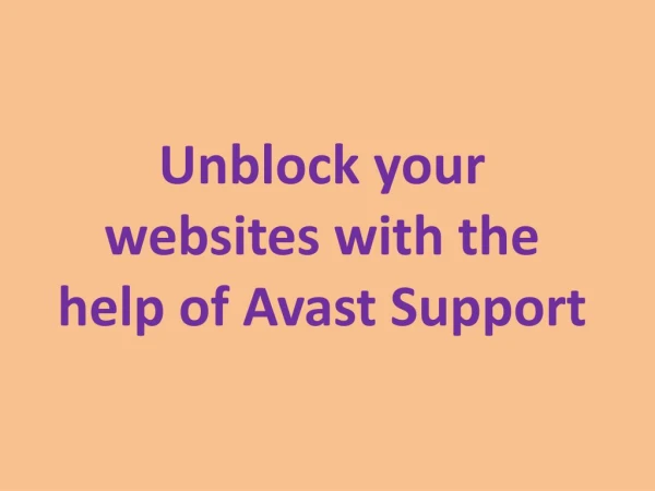 Unblock your websites with the help of Avast Support