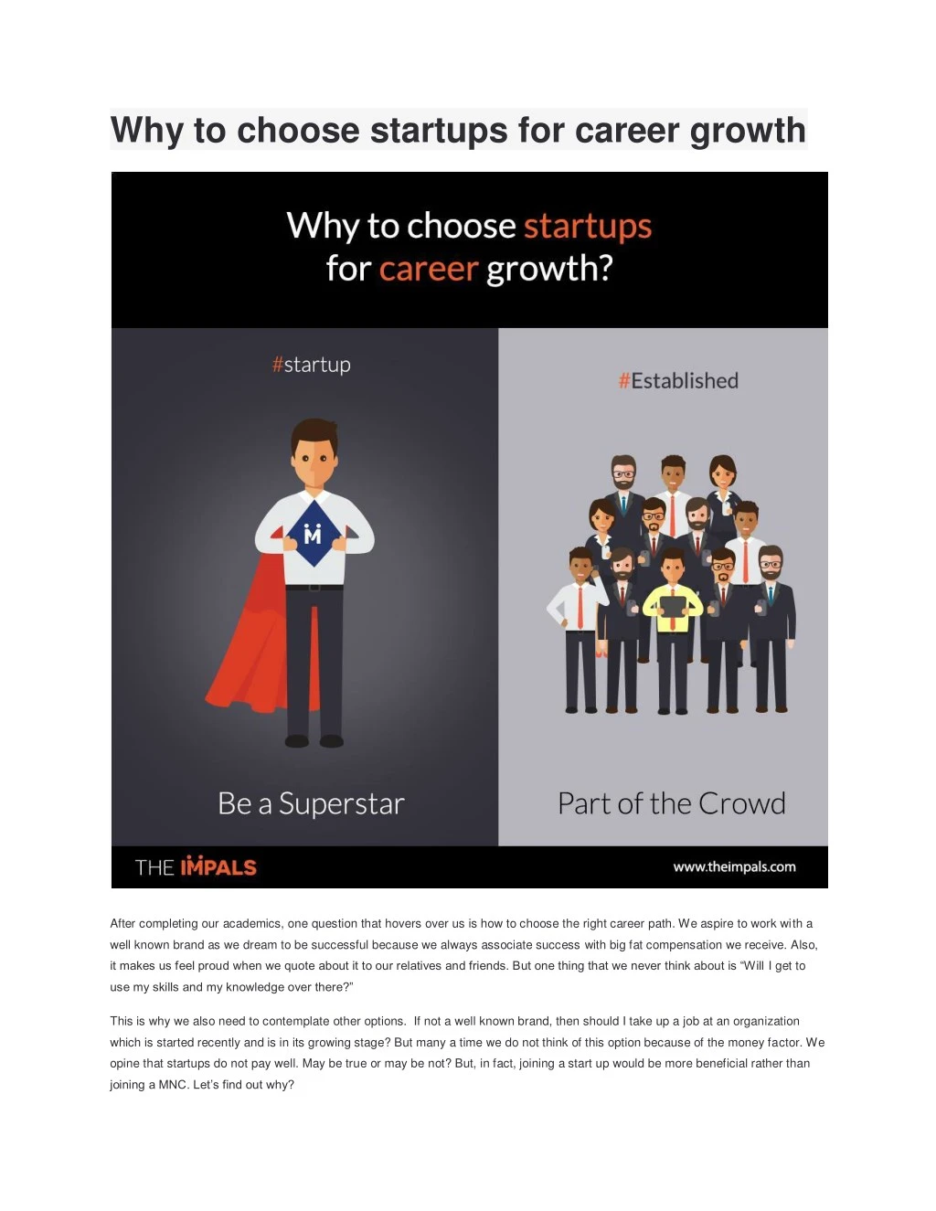 why to choose startups for career growth