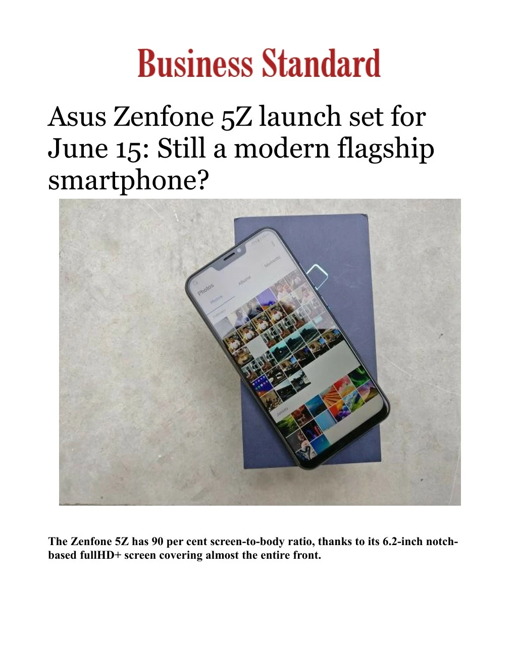 asus zenfone 5z launch set for june 15 still