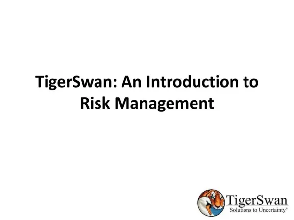 TigerSwan: An Introduction to Risk Management