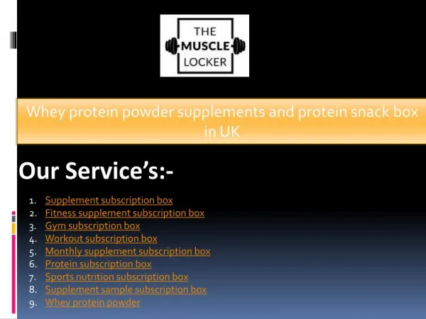 Whey protein powder supplements and protein snack box in UK