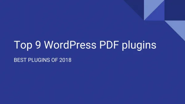 Top 9 WordPress PDF Plugins