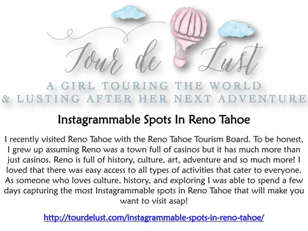 Instagrammable Spots In Reno Tahoe - Tour de Lust