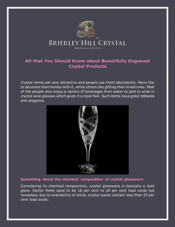 All that You Should Know about Beautifully Engraved Crystal Products