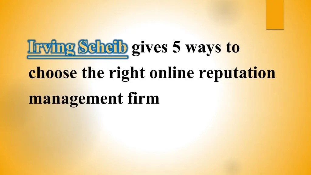 irving scheib gives 5 ways to choose the right