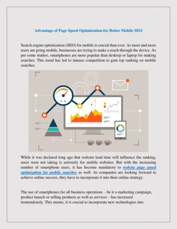 Advantage of Page Speed Optimization for Better Mobile SEO