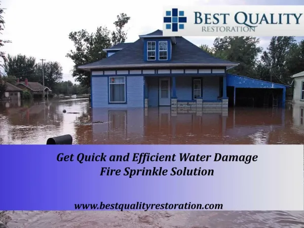 Get Quick and Efficient Water Damage Fire Sprinkle Solution