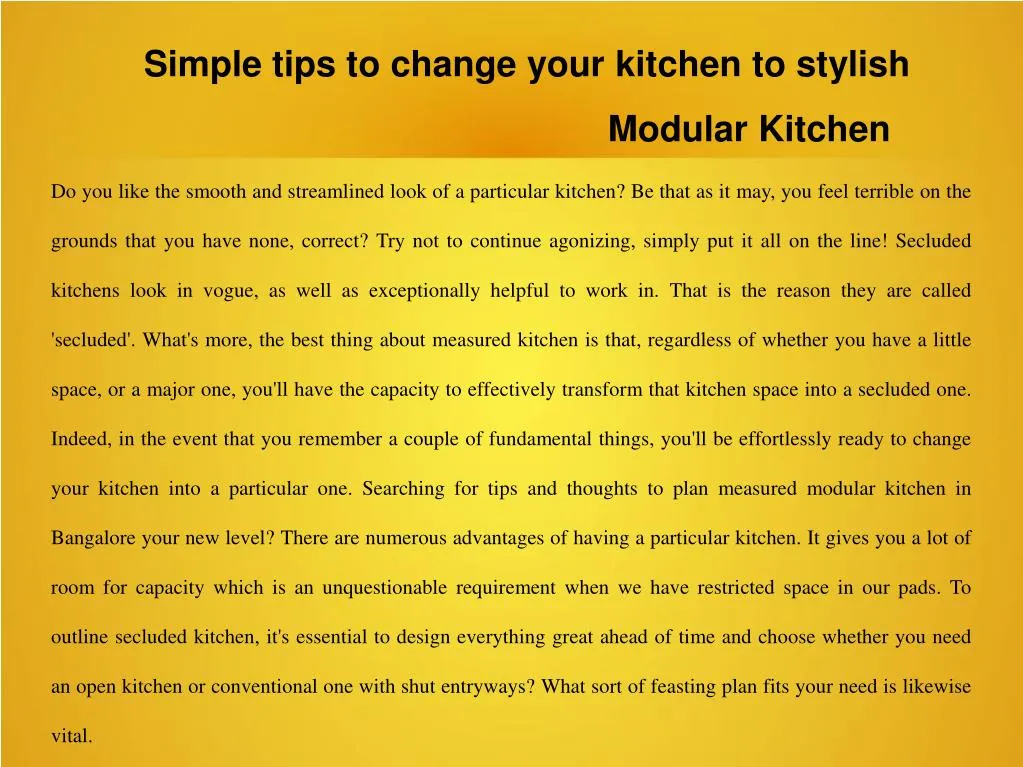 simple tips to change your kitchen to stylish