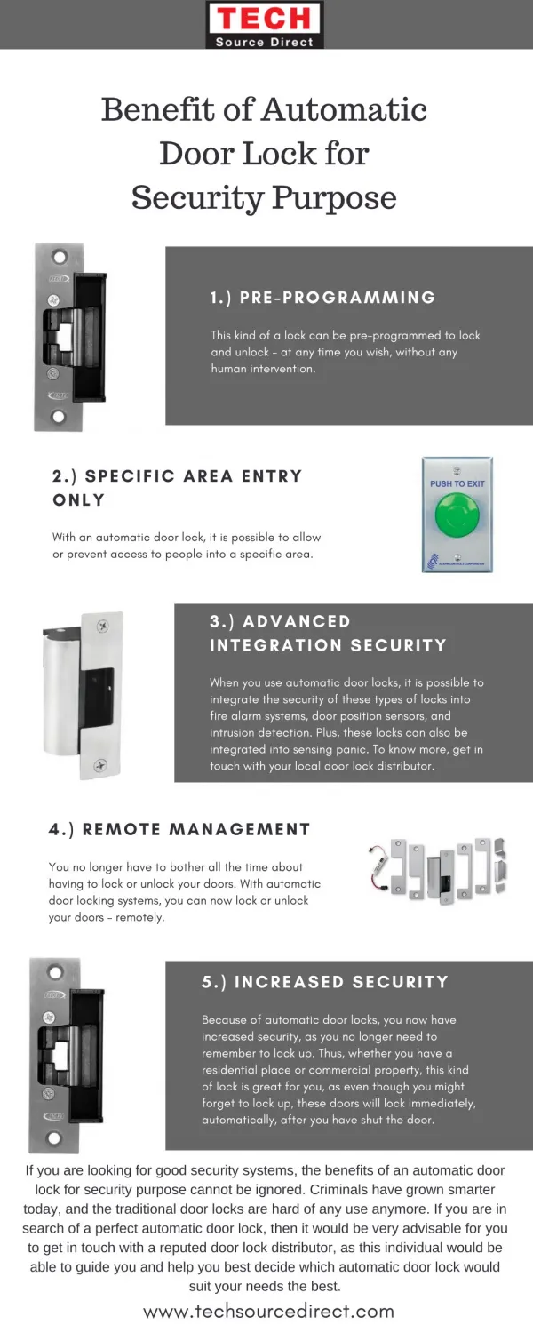 Benefit of automatic door lock for security purpose
