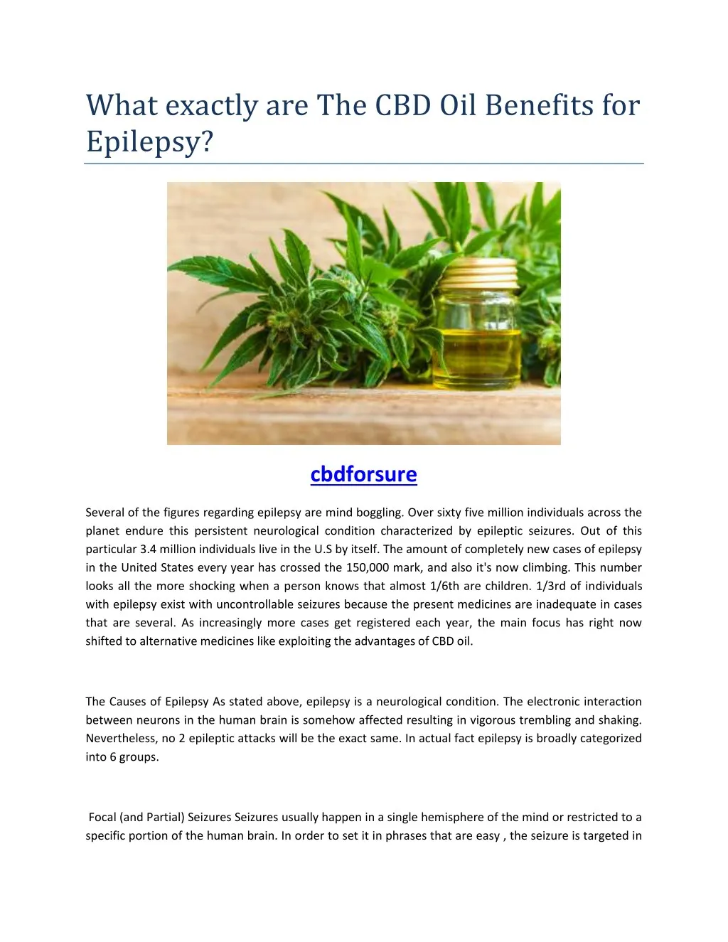 what exactly are the cbd oil benefits for epilepsy