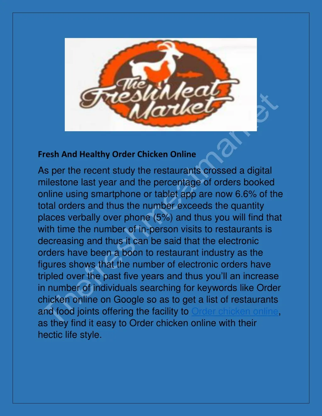 fresh and healthy order chicken online