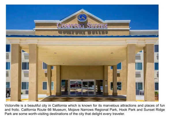 Get Unmatched Experience in Victorville by Staying at the Best Hotel