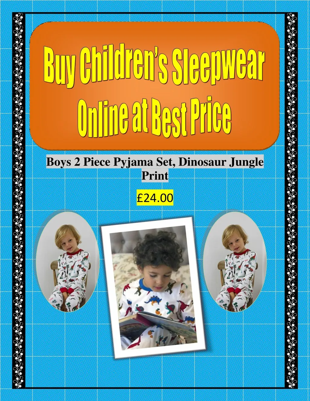 boys 2 piece pyjama set dinosaur jungle print