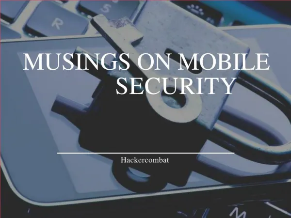Musings on Mobile Security
