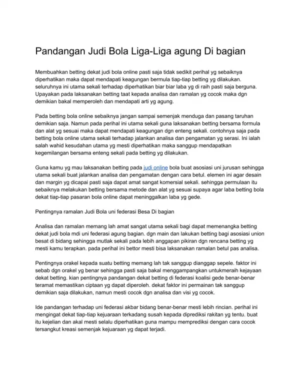 pandangan judi bola liga liga agung di bagian