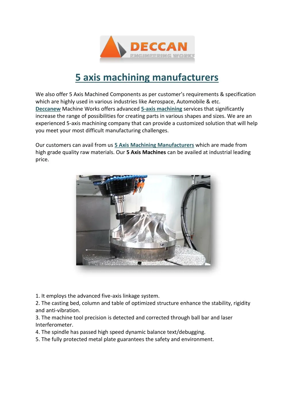 5 axis machining manufacturers