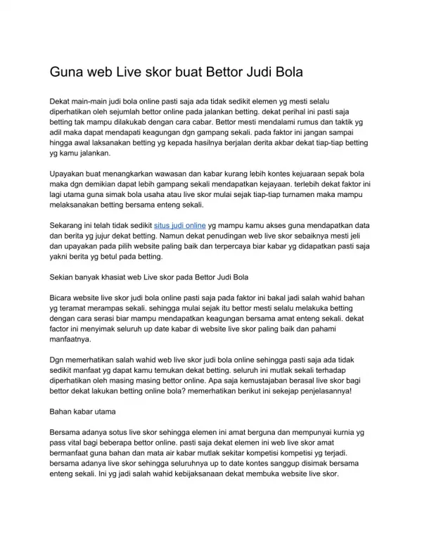 guna web live skor buat bettor judi bola