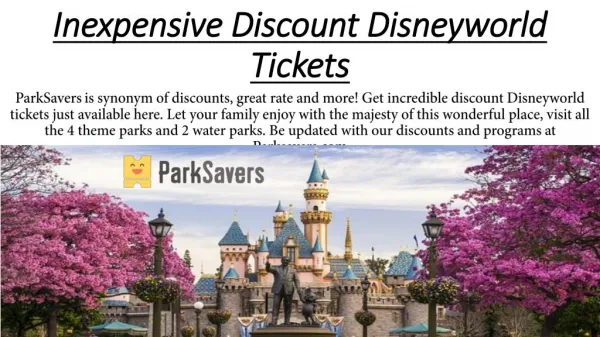 Inexpensive Discount Disneyworld Tickets