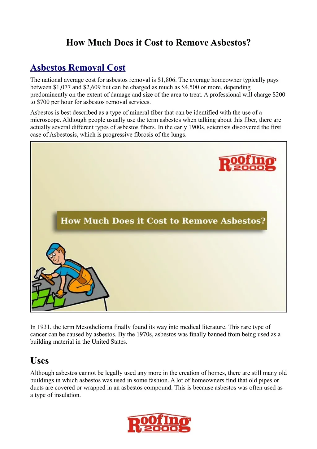 how much does it cost to remove asbestos