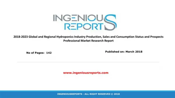 Hydroponics Industry Production, Sales and Consumption Status and Prospects