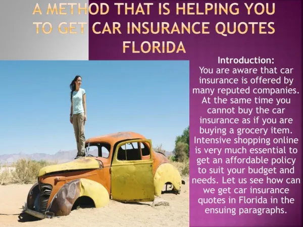 Car Insurance Quotes Florida
