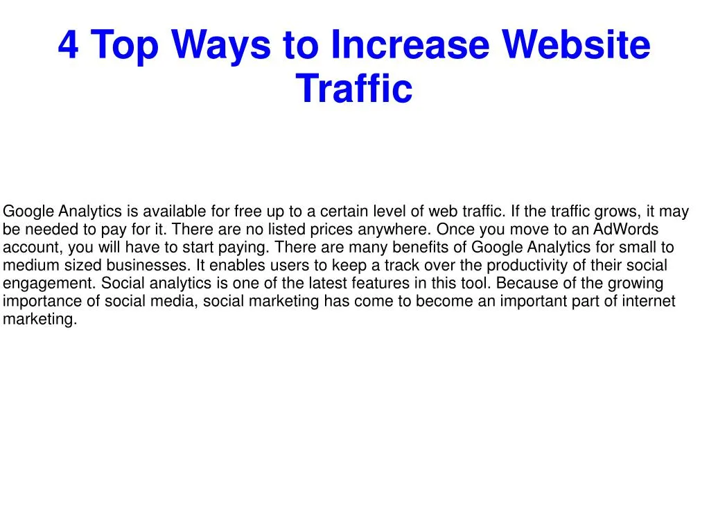 4 top ways to increase website traffic