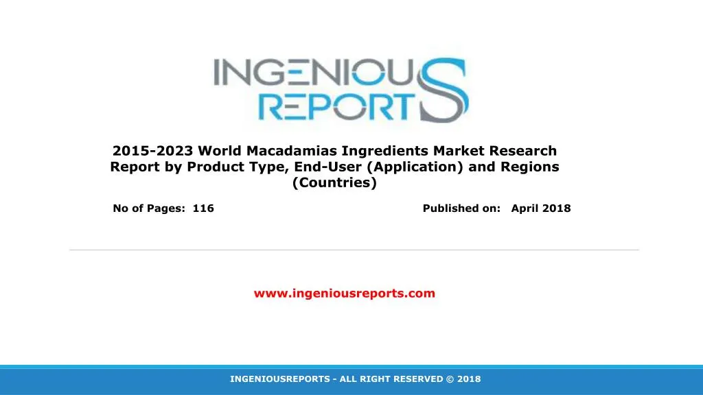 2015 2023 world macadamias ingredients market