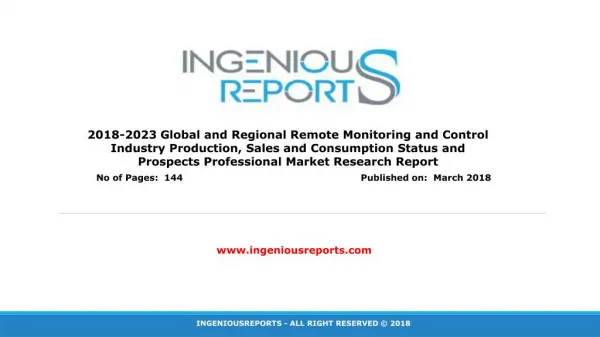 Global 2018-2023 Remote Monitoring Control : Market Trends, Demand and Research Reports Analysis
