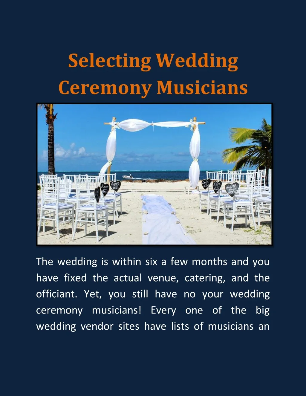 selecting wedding ceremony musicians