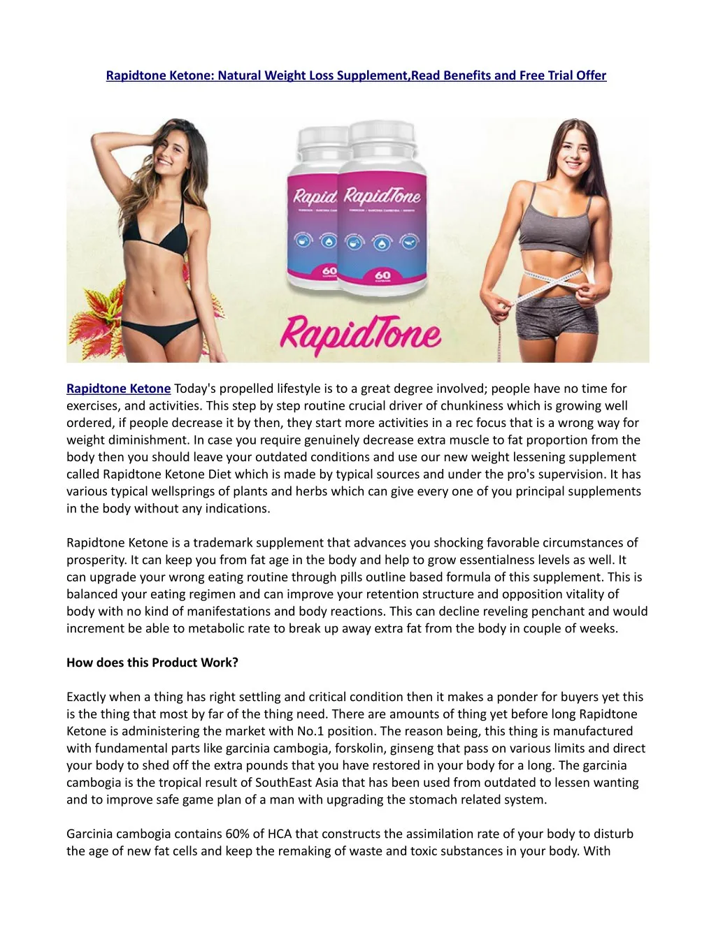 rapidtone ketone natural weight loss supplement