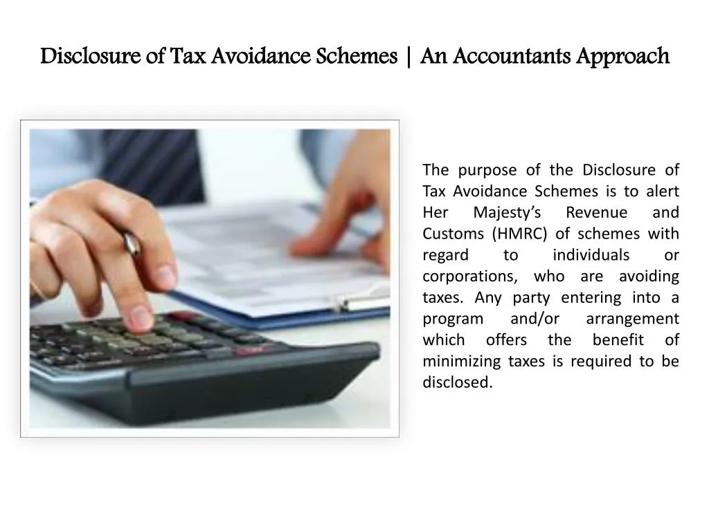 disclosure of tax avoidance schemes an accountants approach
