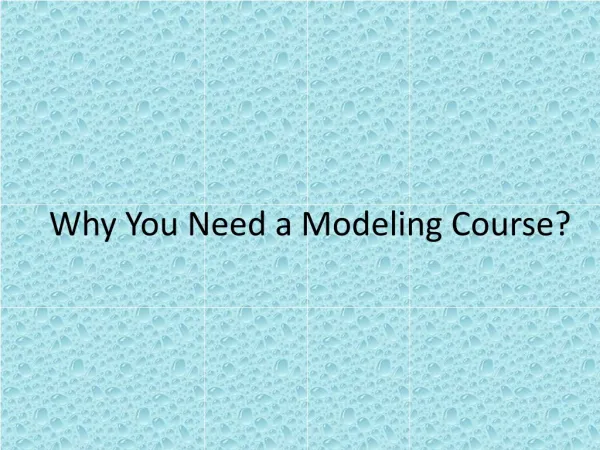 Why You Need A Modeling Course?
