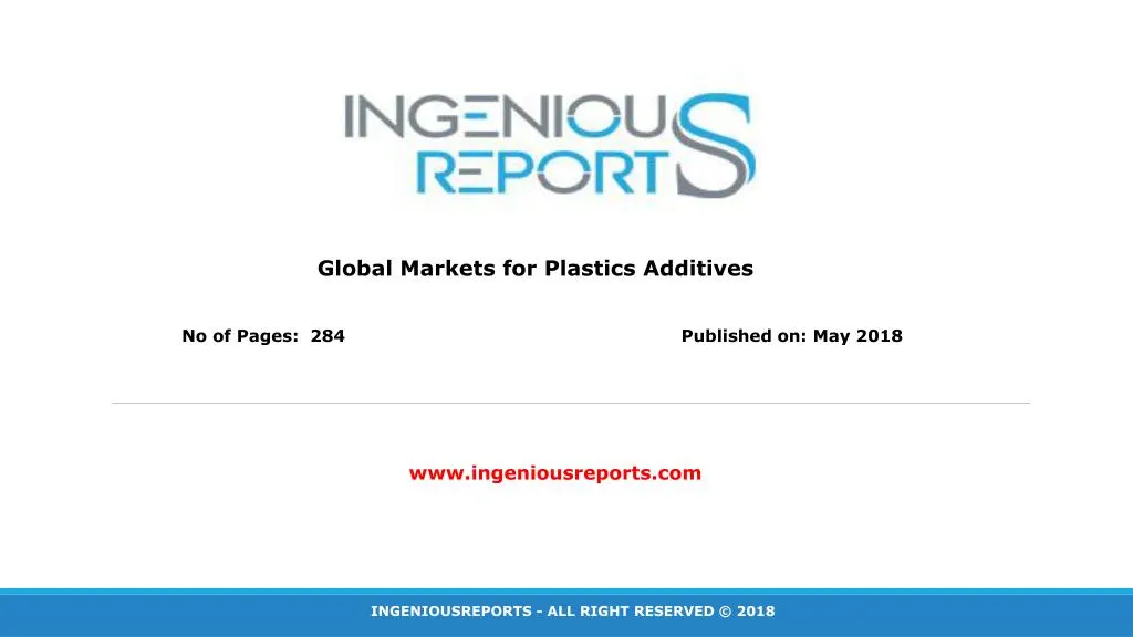 global markets for plastics additives