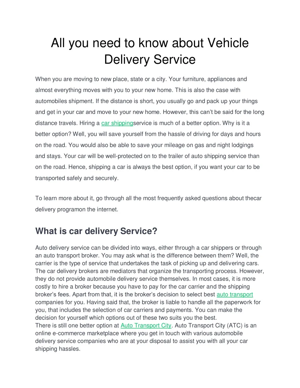 all you need to know about vehicle delivery