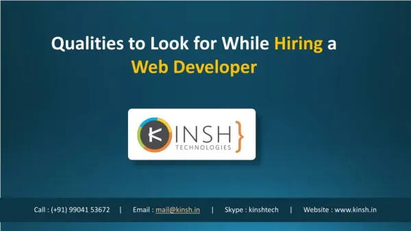 Qualities to Look for While Hiring a Web Developer    