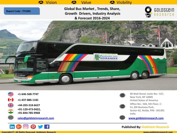 Global Bus Market , Trends, Share, Growth Drivers, Industry Analysis & Forecast 2016-2024