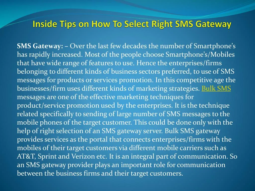 inside tips on how to select right sms gateway