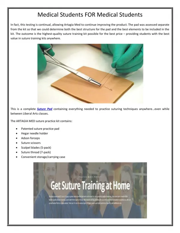 Suture Practice Pad